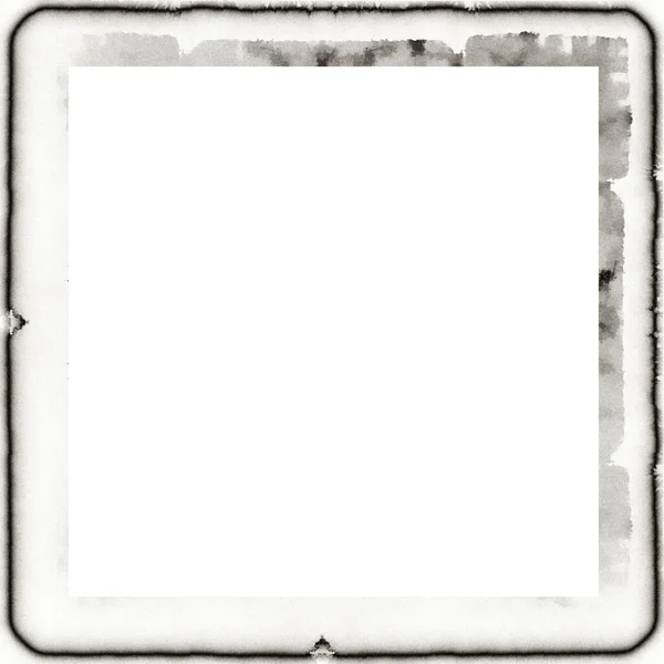 Vecchio Grunge Texture Acquerello Cornice Parete Bianco Nero Con Spazio — Foto Stock