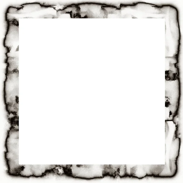 Old Grunge Watercolor Texture Black White Wall Frame Empty Space — Stock Photo, Image