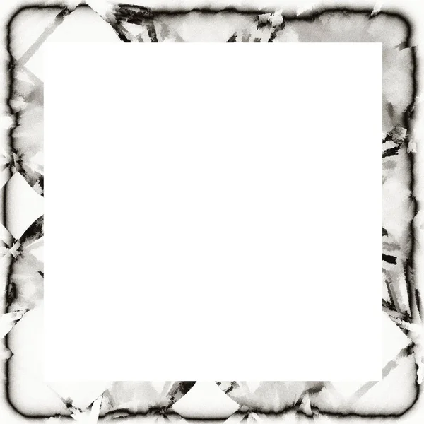 Old Grunge Watercolor Texture Black White Wall Frame Empty Space — Stock Photo, Image