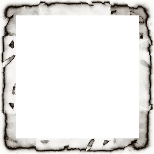 Old Grunge Watercolor Texture Black White Wall Frame Empty Space — Stock Photo, Image