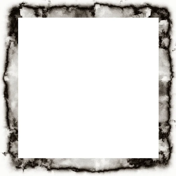 Gammal Grunge Akvarell Struktur Svart Och Vit Vägg Ram Med — Stockfoto