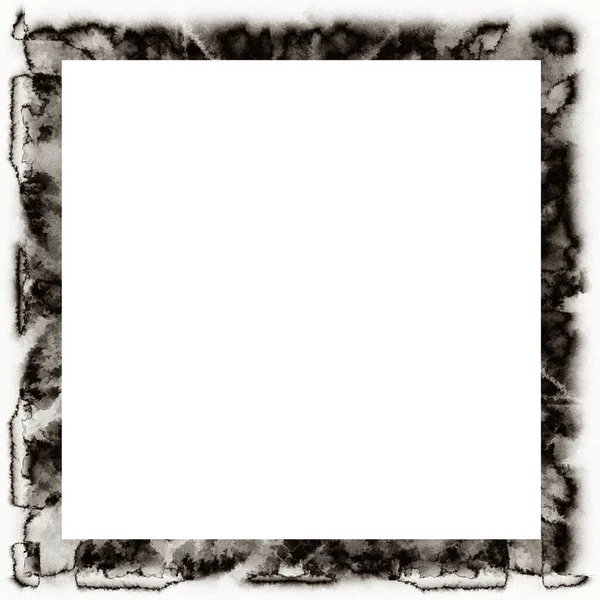 Grunge Gocciolante Texture Acquerello Cornice Murale Bianco Nero Con Spazio — Foto Stock