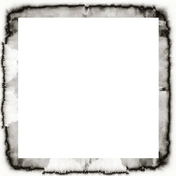 Ancienne Texture Aquarelle Grunge Cadre Mural Noir Blanc Avec Espace — Photo