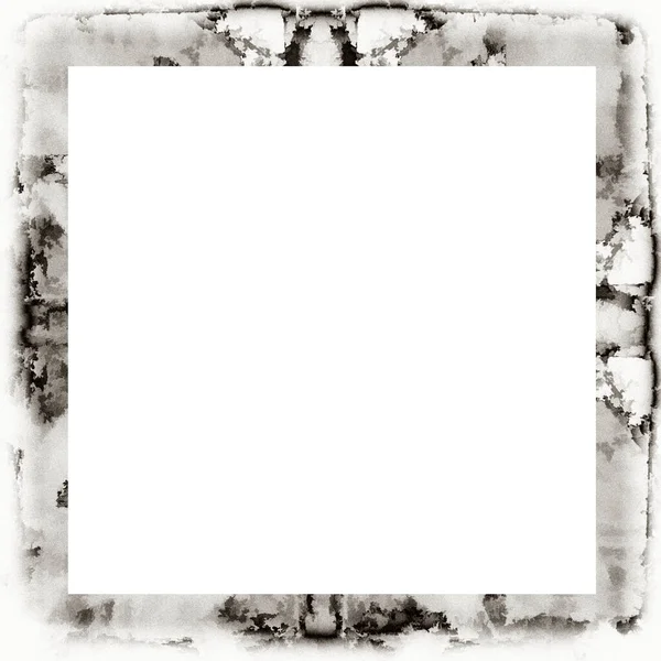 Grunge Dripping Watercolor Texture Black White Wall Frame Empty Space — Stock Photo, Image