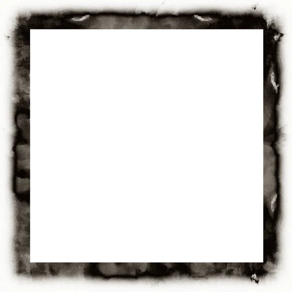 Старый Гранж Акварели Текстура Черно Белая Рамка Стены Пустым Пространством — стоковое фото