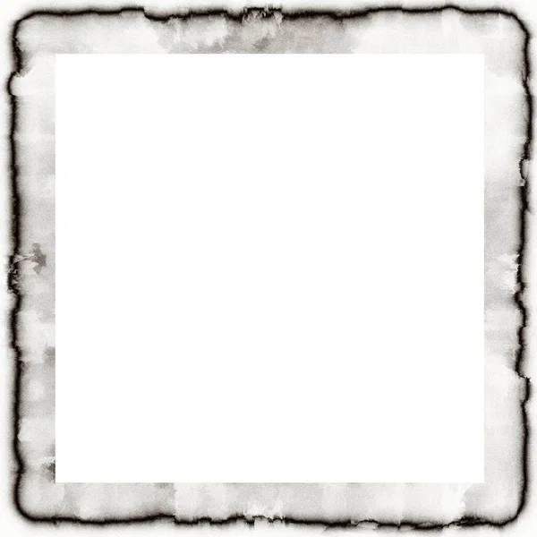 Old Grunge Watercolor Texture Black White Wall Frame Empty Space — Stock Photo, Image