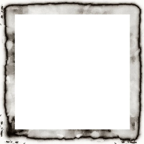 Old Grunge Watercolor Texture Black White Wall Frame Empty Space — Stock Photo, Image