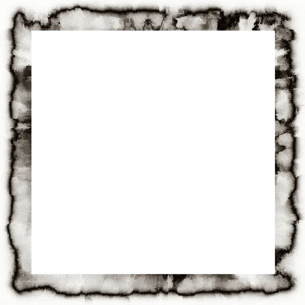 Ancienne Texture Aquarelle Grunge Cadre Mural Noir Blanc Avec Espace — Photo