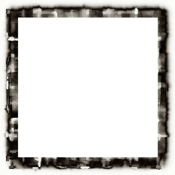 Old Grunge Watercolor Texture Black White Wall Frame Empty Space — Stock Photo, Image