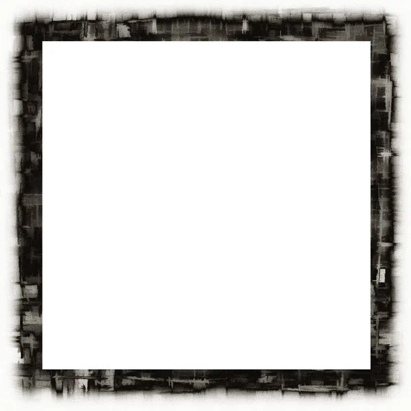 Ancienne Texture Aquarelle Grunge Cadre Mural Noir Blanc Avec Espace — Photo