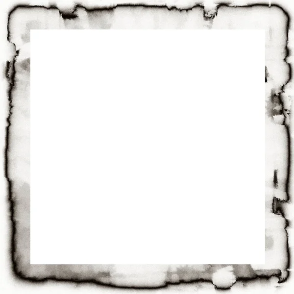 Old Grunge Watercolor Texture Black White Wall Frame Empty Space — Stock Photo, Image