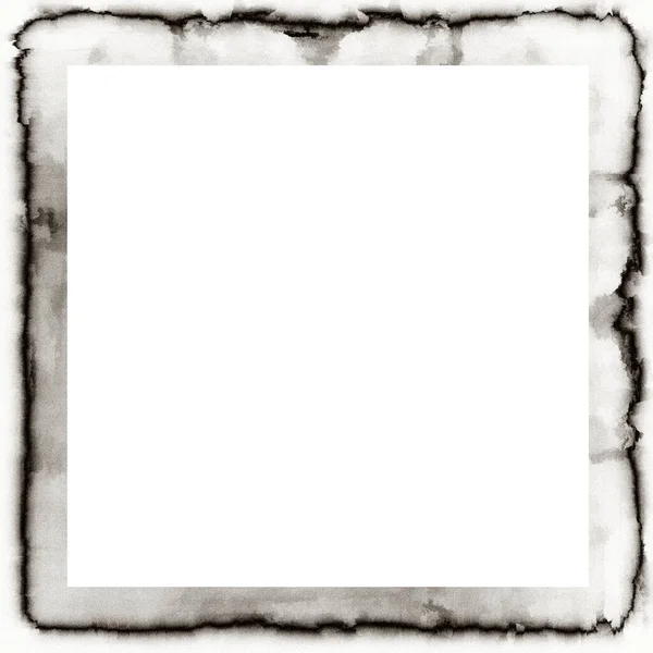 Old Grunge Watercolor Texture Black White Wall Frame Empty Space — Stock Photo, Image