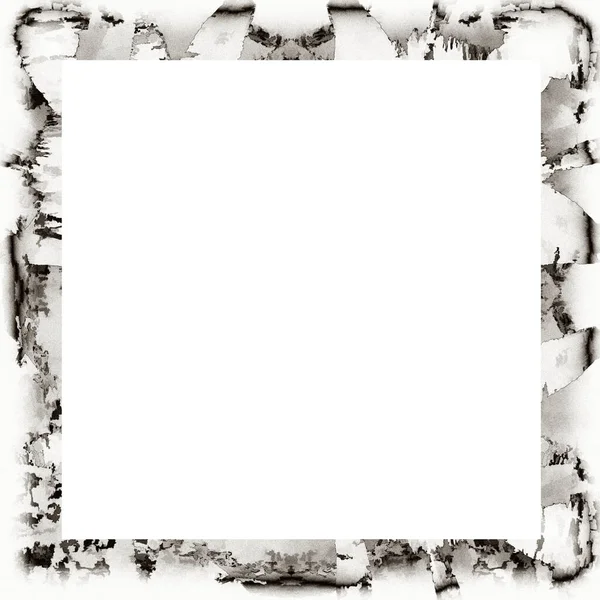 Old Grunge Watercolor Texture Black White Wall Frame Empty Space — Stock Photo, Image