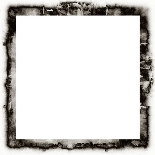Antigua Textura Acuarela Grunge Marco Pared Blanco Negro Con Espacio —  Fotos de Stock