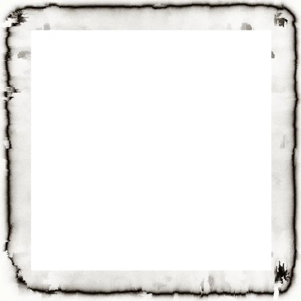 Old Grunge Watercolor Texture Black White Wall Frame Empty Space — Stock Photo, Image