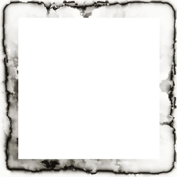 Old Grunge Watercolor Texture Black White Wall Frame Empty Space — Stock Photo, Image