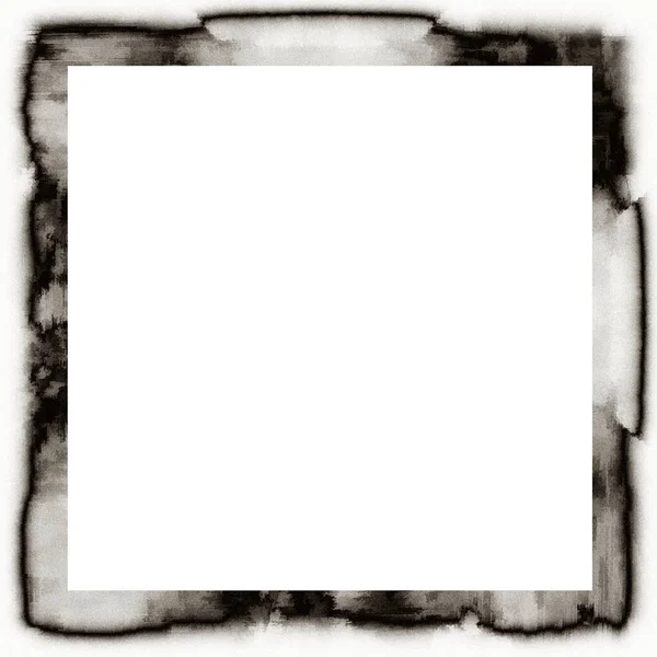 Grunge Droppande Akvarell Konsistens Svart Och Vit Väggram Med Tomt — Stockfoto