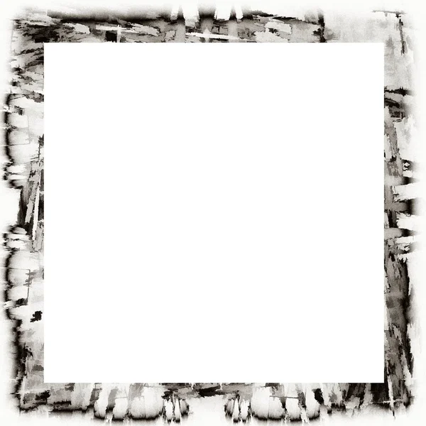 Grunge Pingando Textura Aquarela Moldura Parede Preto Branco Com Espaço — Fotografia de Stock
