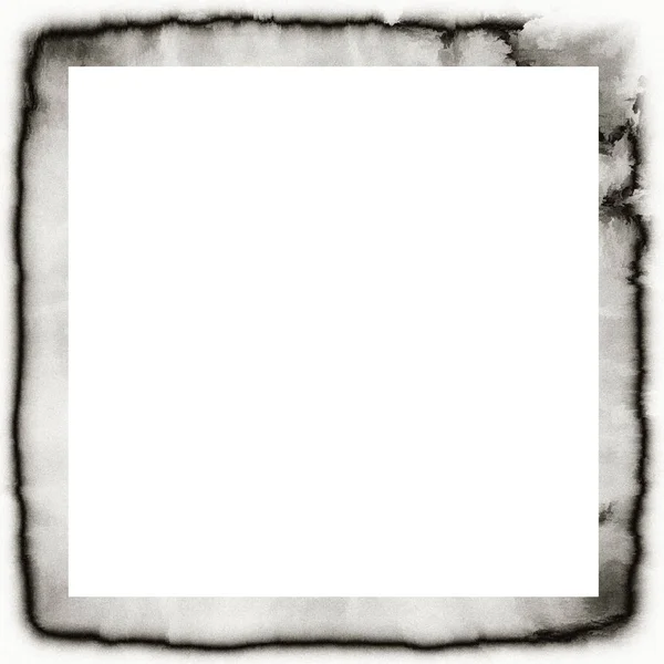 Old Grunge Watercolor Texture Black White Wall Frame Empty Space — Stock Photo, Image