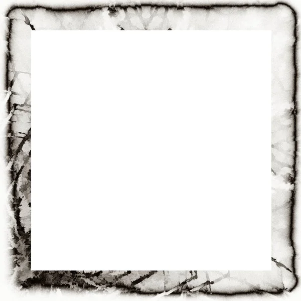 Grunge Dripping Watercolor Texture Black White Wall Frame Empty Space — Stock Photo, Image