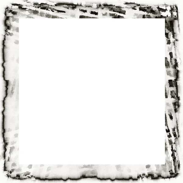 Grunge Pingando Textura Aquarela Moldura Parede Preto Branco Com Espaço — Fotografia de Stock