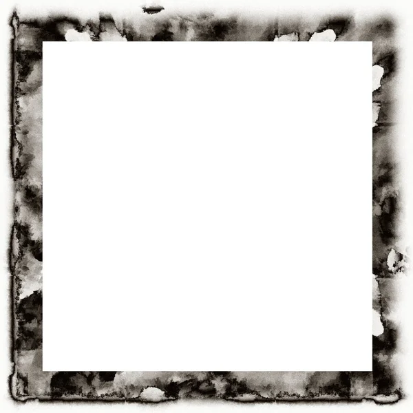 Eski Grunge Suluboya Dokusu Siyah Beyaz Duvar Çerçevesi Ortasında Resim — Stok fotoğraf