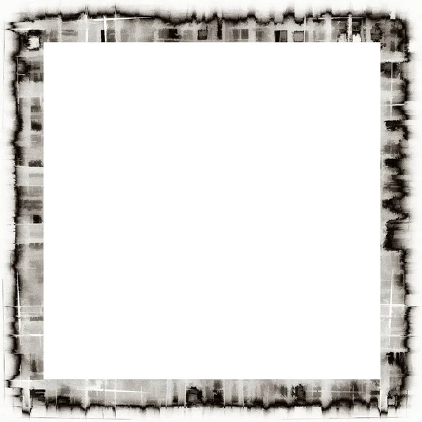 Ancienne Texture Aquarelle Grunge Cadre Mural Noir Blanc Avec Espace — Photo