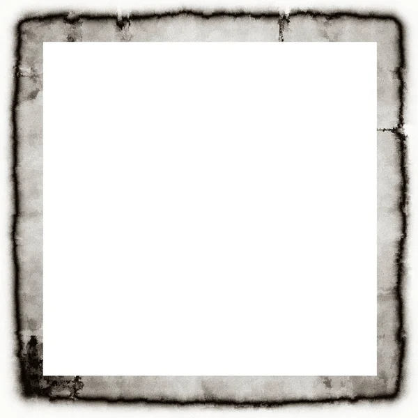 Old Grunge Watercolor Texture Black White Wall Frame Empty Space — Stock Photo, Image