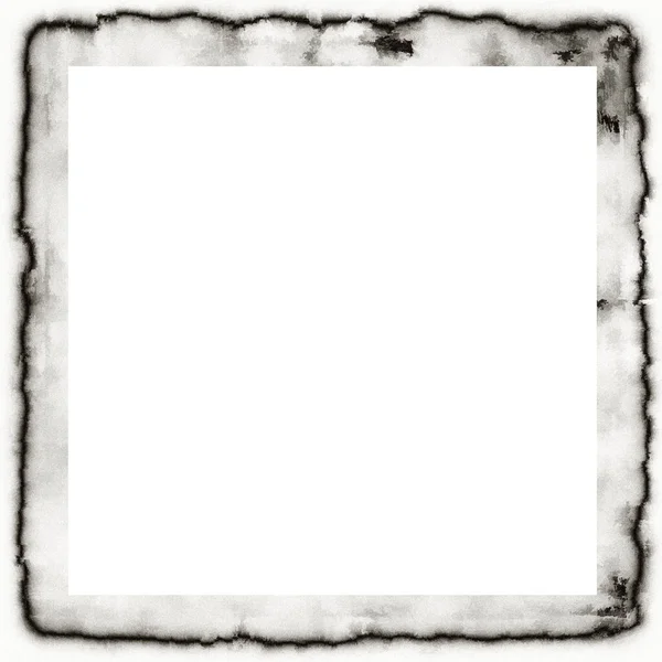 Old Grunge Watercolor Texture Black White Wall Frame Empty Space — Stock Photo, Image