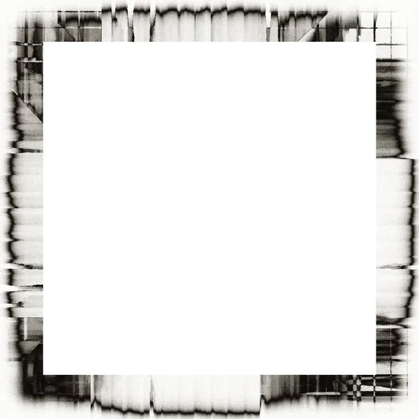 Régi Grunge Időjárás Fekete Fehér Fal Keret Repedt Textúra Üres — Stock Fotó
