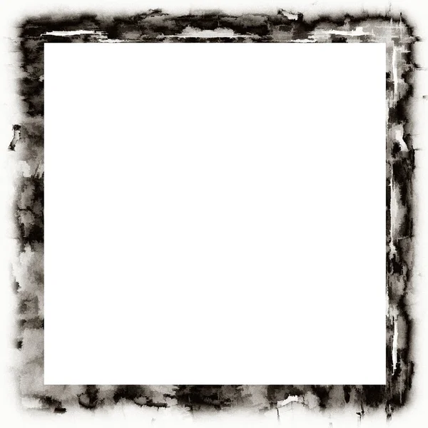 Grunge Druipende Aquareltextuur Zwart Wit Muurframe Met Lege Ruimte Het — Stockfoto
