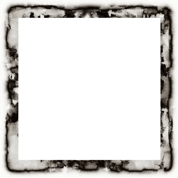 Παλιά Grunge Υδατογραφία Υφή Μαύρο Και Άσπρο Πλαίσιο Τοίχου Κενό — Φωτογραφία Αρχείου
