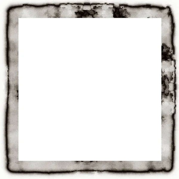 Ancienne Texture Aquarelle Grunge Cadre Mural Noir Blanc Avec Espace — Photo