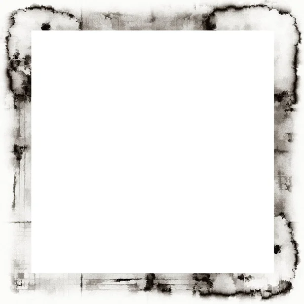 Grunge Suluboya Dokusu Siyah Beyaz Duvar Çerçevesi Ortası Resim Veya — Stok fotoğraf