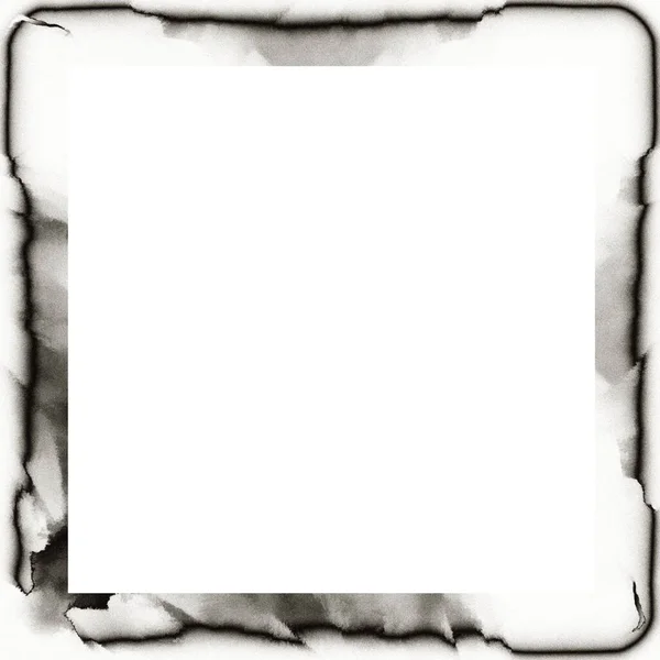 Old Grunge Watercolor Texture Black White Wall Frame Empty Space — Stock Photo, Image