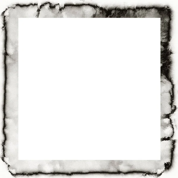 Gammal Grunge Akvarell Struktur Svart Och Vit Vägg Ram Med — Stockfoto