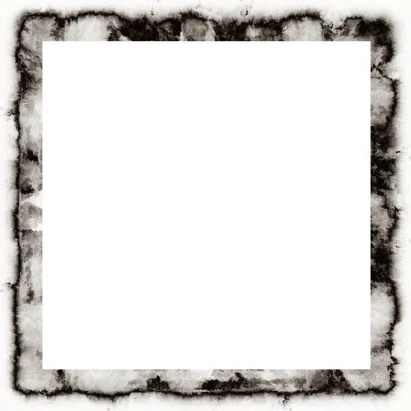 Grunge Dripping Watercolor Texture Black White Wall Frame Empty Space — Stock Photo, Image