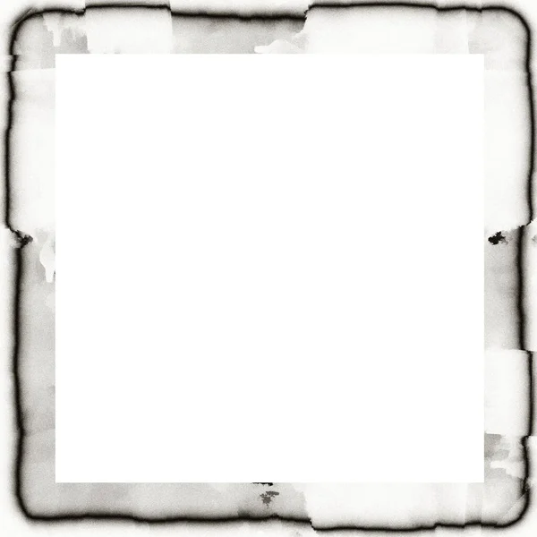 Old Grunge Watercolor Texture Black White Wall Frame Empty Space — Stock Photo, Image