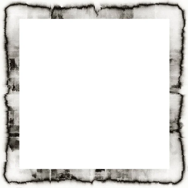 Ancienne Texture Aquarelle Grunge Cadre Mural Noir Blanc Avec Espace — Photo