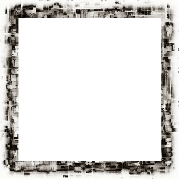 Grunge Pingando Textura Aquarela Moldura Parede Preto Branco Com Espaço — Fotografia de Stock