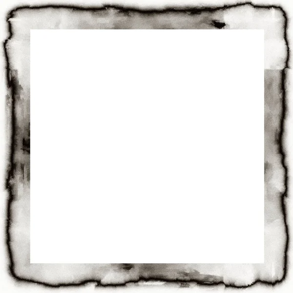 Old Grunge Watercolor Texture Black White Wall Frame Empty Space — Stock Photo, Image