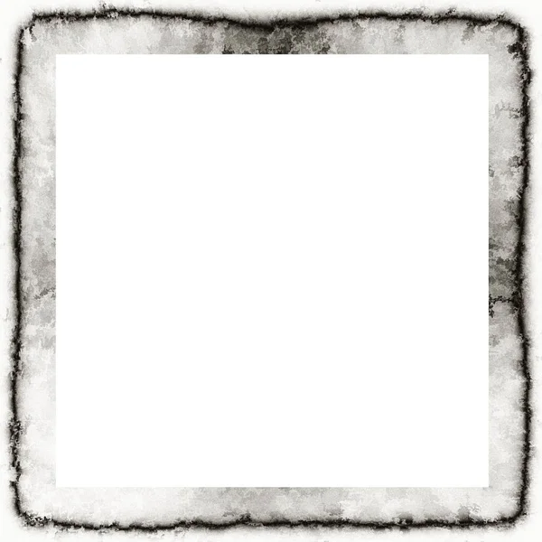 Old Grunge Watercolor Texture Black White Wall Frame Empty Space — Stock Photo, Image