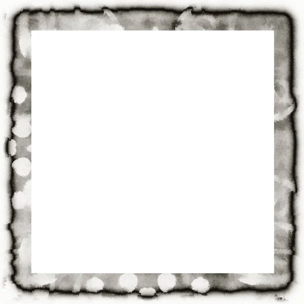 Ancienne Texture Aquarelle Grunge Cadre Mural Noir Blanc Avec Espace — Photo