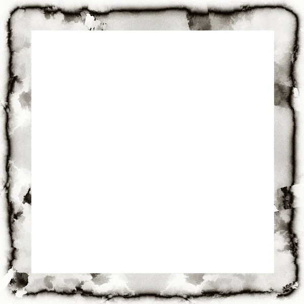 Ancienne Texture Aquarelle Grunge Cadre Mural Noir Blanc Avec Espace — Photo