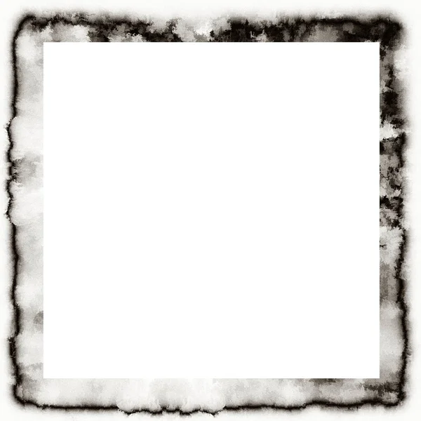 Grunge Dripping Watercolor Texture Black White Wall Frame Empty Space — Stock Photo, Image