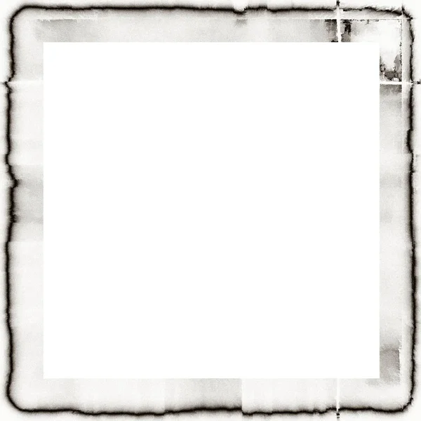 Old Grunge Watercolor Texture Black White Wall Frame Empty Space — Stock Photo, Image