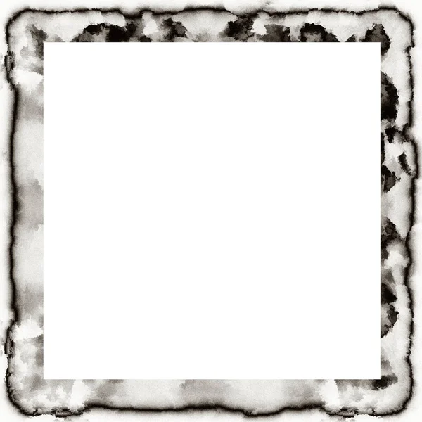 Gammel Grunge Akvarellstruktur Svart Hvit Veggramme Med Tomt Felt Midten – stockfoto