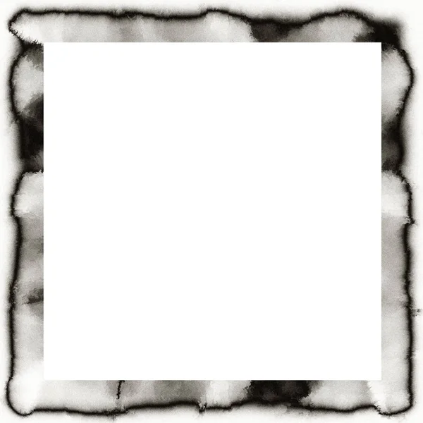 Antigua Textura Acuarela Grunge Marco Pared Blanco Negro Con Espacio — Foto de Stock