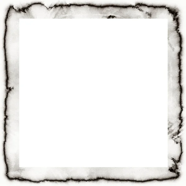 Old Grunge Watercolor Texture Black White Wall Frame Empty Space — Stock Photo, Image