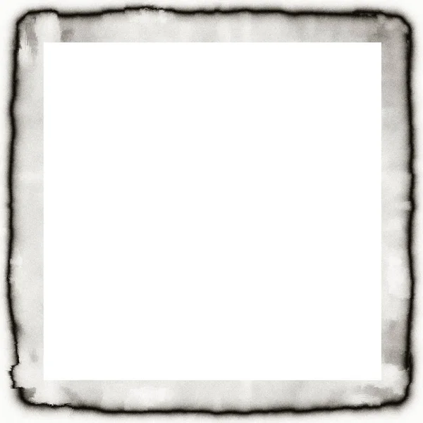 Old Grunge Watercolor Texture Black White Wall Frame Empty Space — Stock Photo, Image